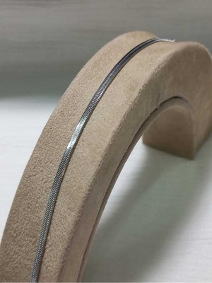 Normadia Şık Erkek Çelik Yassı Zincir Bileklik 21CM, Modern Takı Aksesuarı