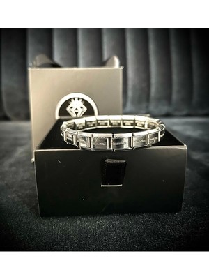 Normadia Şık Unisex Italyan Charm Paslanmaz Çelik Bileklik, Modern ve Dayanıklı