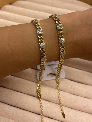 Normadia Şık 14K Kalpli Gurmet Bileklik, Zarif ve Modern Takı Tasarımı