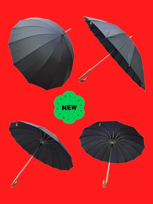 PremiumPort Dayanıklı Çelik Telli Ahşap Saplı Baston ve Rüzgar Korumalı Şemsiye Seti