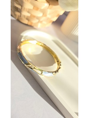 Normadia Şık Mineli Kelepçe, Zarif ve Ince Tasarım, 6 cm Boy, 7 mm En