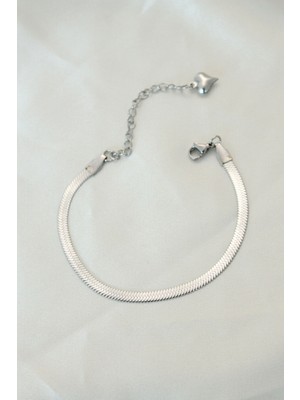 Normadia Şık Çelik Zincir Bileklik - Silver Renk, Dayanıklı ve Zarif Tasarım