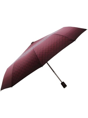PremiumPort April Tam Otomatik Lüx Şemsiye, Bordo Desenli, Şık ve Hafif Tasarım