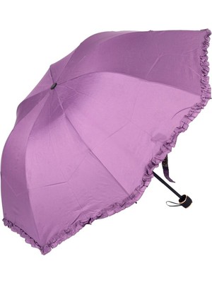 PremiumPort Mor Çiçek Açan Kadın Şemsiye, Şık ve Kullanışlı Tasarım