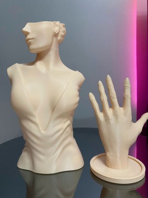 2'li Ten Rengi Takı Mankeni ve El, Takı Teşhir Standı Set