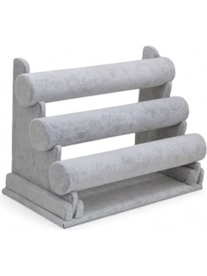 3 Katlı Kadife Bileklik ve Saat Standı, Şık ve Kullanışlı Tasarım