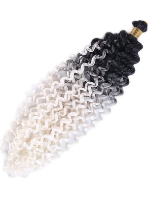 Pazarcan Afro Dalgası Saç / Siyah Beyaz Ombreli