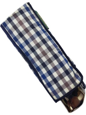 PremiumPort Mini Vizon Ekose Bayan Şemsiye, Manuel Açılır, 90 cm Çap, Cep Boy