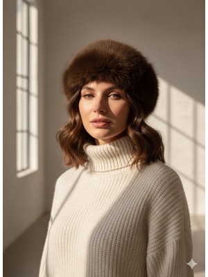 Kervan Pazarı Kadın Kürk Görünümlü Kalpak Şapka