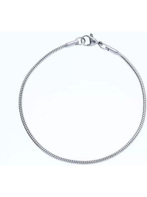 Normadia Paslanmaz Çelik Yılan Zincir Bileklik 18CM Unisex 2mm Şık Takı