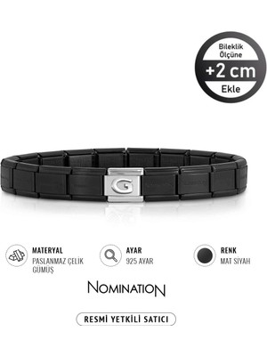 Normadia Şık Gümüş ve Çelik Bileklik, Mat Siyah, Modern Takı Tasarımı
