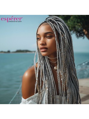 Pazarcan Sentetik Örgülük Saç Esperer 100 Gr. / Orta Ton Gri