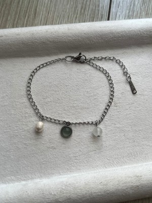 Normadia Doğal Taşlı Çelik Bileklik, Aventurin, Inci ve Selenit Taşı Şıklığı