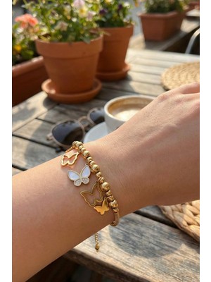 Normadia Şık Kelebek Figürlü Çelik Bileklik, Zarif ve Dayanıklı Tasarım