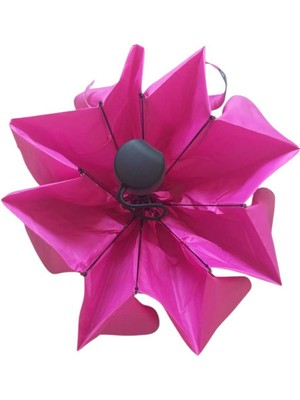 Rubenis Rüzgarlı Hava Için Şık Pembe 8 Tel Şemsiye