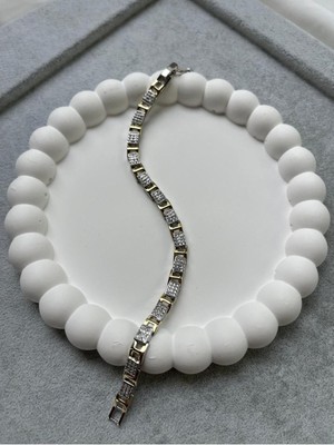 Normadia Zirkon Taşlı 14 Ayar Altın Kaplama Şık Bileklik