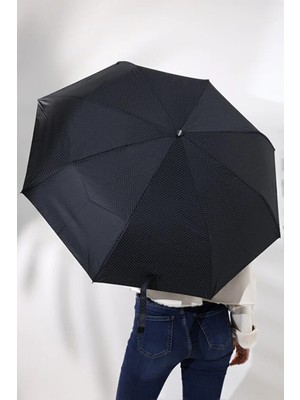 PremiumPort Fiber Tel Kılıflı Zıkzak Desenli Otomatik Şemsiye, Pratik ve Şık Tasarım