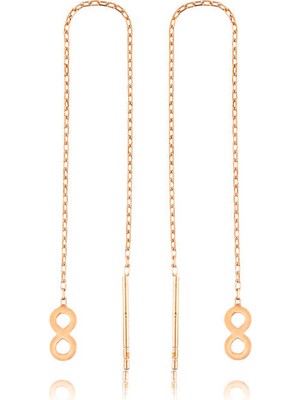 925 Ayar Gümüş Zincirli Sonsuzluk Küpe EA1160055 (72)