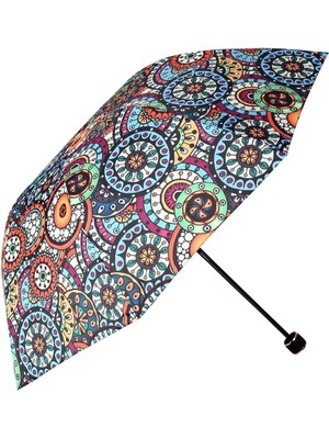 PremiumPort Canlı Desenli Turuncu Şemsiye, Şık ve Hafif Koruma Açık Hava Aksesuarı