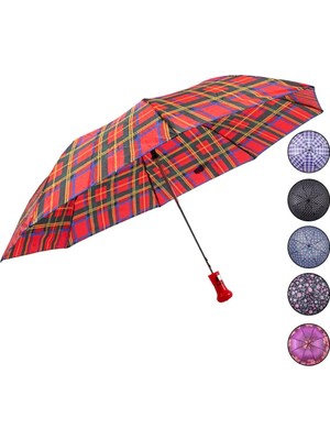 PremiumPort Yarı Otomatik Renkli Desenli Şemsiye, Çeşitli Renk Seçenekleri
