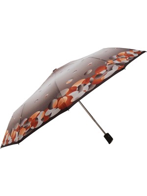 PremiumPort April Tam Otomatik Lüx Şemsiye Kahverengi Desenli, Şıklık ve Konfor Sunar
