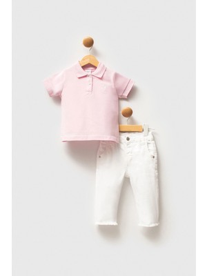 U.S. Polo Assn. U.s.polo Kız Bebek 2li Tshırt Takım - Toz Pembe