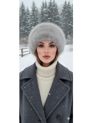 Kervan Pazarı Kadın Kürk Görünümlü Kalpak Şapka