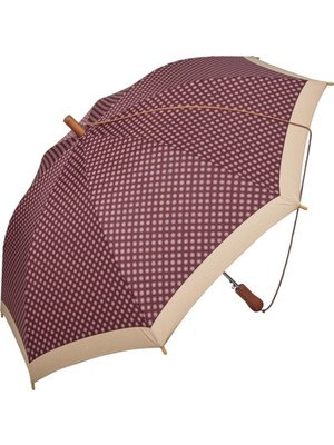 PremiumPort Mor Çiçek Desenli Uzun Baston Şemsiye, Zarif ve Şık Tasarım