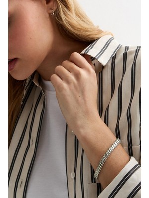 Normadia Şık Paslanmaz Çelik Taşlı Gold Bileklik, Zarif ve Dayanıklı Takı