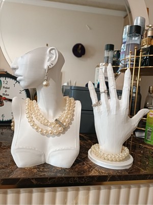 Şık 21CM Dekoratif Takı ve Yüzük Organizer Manken Teşhir Standı