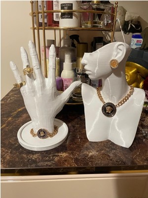 21CM Dekoratif Takı ve Makyaj Organizer Seti, Şık Manken Standları