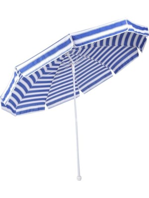 PremiumPort 2 Metre Mavi Beyaz Plaj Şemsiyesi, Hafif ve Dayanıklı, Kolay Kurulum