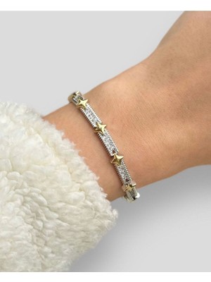 Normadia Şık Kadın Yıldızlı Çelik Bileklik, Zarif ve Modern Tasarım