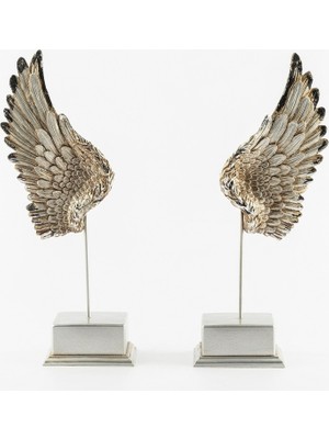 NuN Studio Ikili Kartal Kanadı Biblo Gümüş