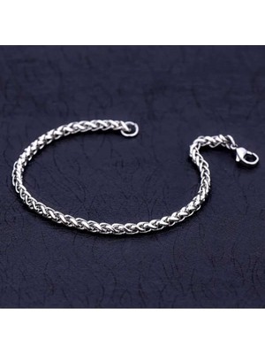 Normadia Paslanmaz Çelik Italyan Zincir Bileklik, Unisex, 4 Mm, 20,5 cm