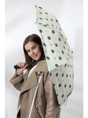 PremiumPort Renkli Ayıcık Şemsiye, Otomatik Katlanır, Fiber Tel, 8 Telli, Kılıflı