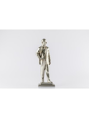 NuN Studio Atatürk Figürü Biblo Gümüş