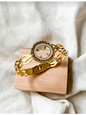 Normadia Şık Çelik Bileklik, Çeyrek Takılabilen, Modern Tasarım, Günlük Kullanım