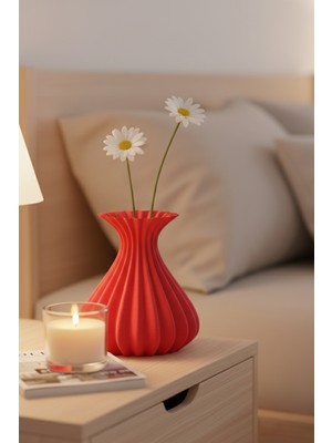 Oalpo Vazo Modern Estetik 3D Baskı, Dekoratif, Bohem Siyah