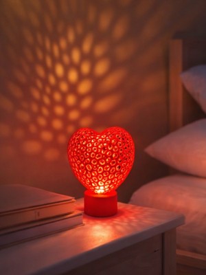 Kalpli Dekoratif LED Gece Lambası | Romantik Masa Lambası LED Mum Hediyeli