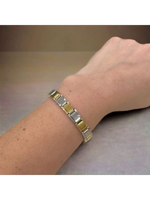 Normadia Stil Sahibi Çelik Italyan Lastikli Bileklik, Şık ve Dayanıklı Tasarım