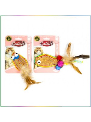 Pazarcan Catlife Meşe Mantarı Kedi Oyuncağı Renkli Püsküllü