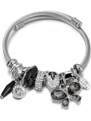 Normadia Şık Kristal Kelebek Çelik Bileklik, Zarif Takı Hediye Alternatifi