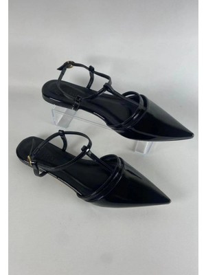 Pazarcan Canca Siyah Rugan Babet Ayakkabı