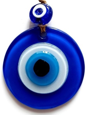 Nazar Boncuklu Mavi Renk Mini Duvar Süsü Dekoratif Hediyelik Cam Eşya