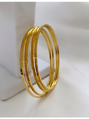 Normadia Şık 4'lü Çelik Bilezik Seti, 6 Cm, Modern ve Dayanıklı Tasarım