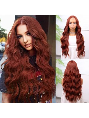 Pazarcan Koyu Bakır Su Dalgalı Tül Peruk