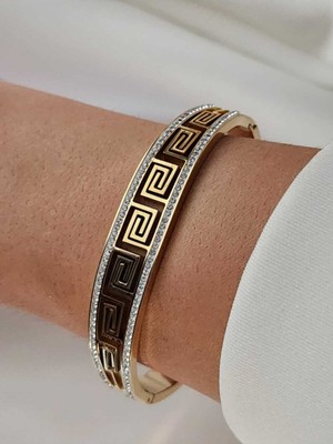 Normadia Paslanmaz Çelik Kelepçe Bileklik, Gold Renkli, Şık Tasarım