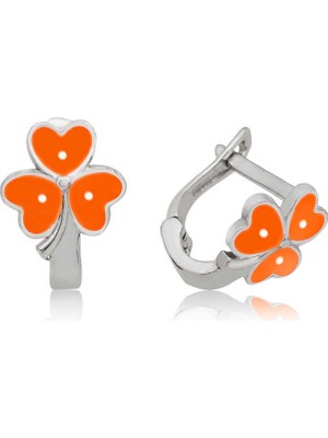 Marsilyan 925 Ayar Gümüş Yonca Çocuk Küpesi T4131 (72)