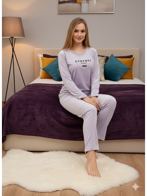 Berin Homewear Berin Fransız Kadife Eflatun/lila Pijama Takımı